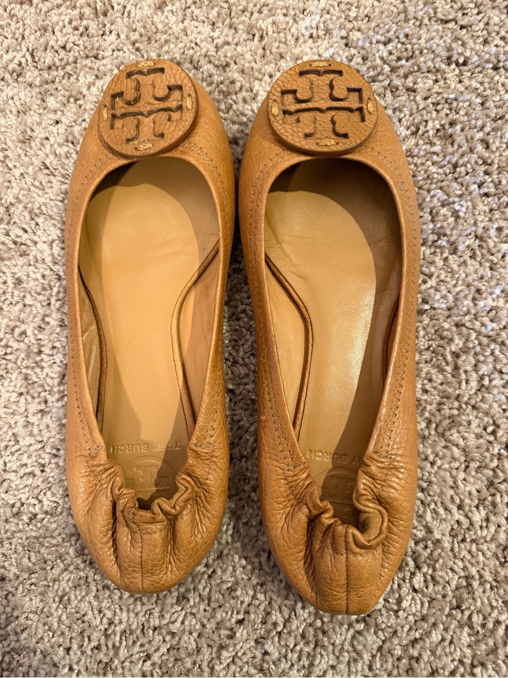 Tory Burch Tan leather Reva Flats Size 7